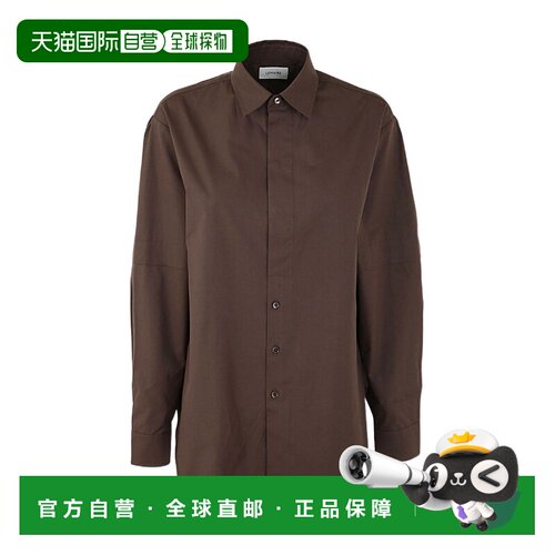 香港直邮LEMAIRE 女士衬衫 SH293LF839BR423 AW2022 棕色 长袖衬