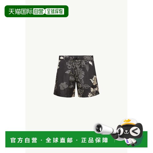香港直邮Moncler 盟可睐 男士 黑色 Floral Print 泳裤 K10912C00