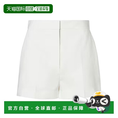 香港直邮FENDI 女士短裤 FR6573AWAIF0ZNM CO 白色 高腰短裤亚麻