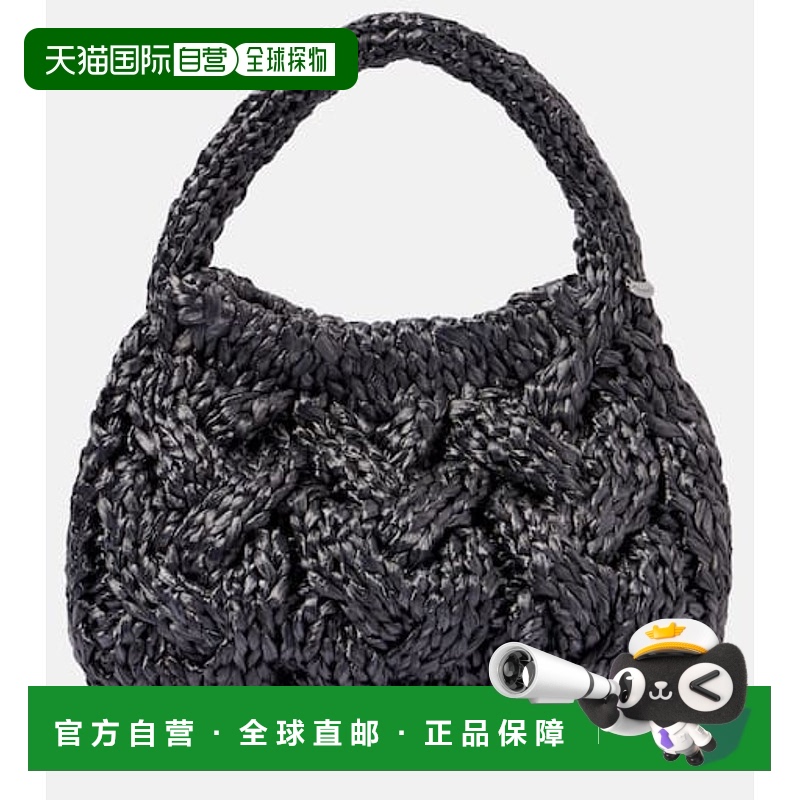香港直邮J.W. Anderson 女士 Cable 针织小号拉菲草编织手提包