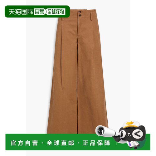 香港直邮Chloe 蔻依 女士 褶裥棉质帆布阔腿裤 CH25APA11365208MU