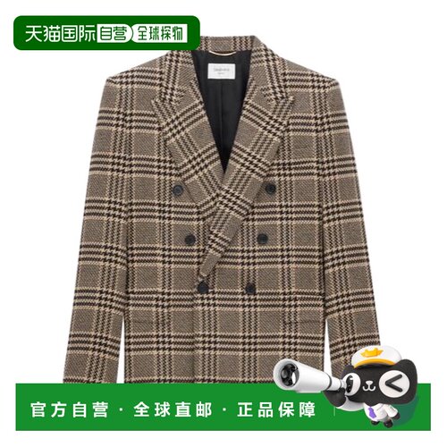香港直邮Saint Laurent 双排扣夹克 837047Y3J67羊绒外套