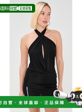 1h可退 香港直邮off-white 女士 Fluid Jer Little 黑色连衣裙