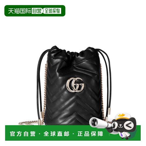 香港直邮GUCCI 女士双肩包 575163AAET81000 CO 黑色斜挎包