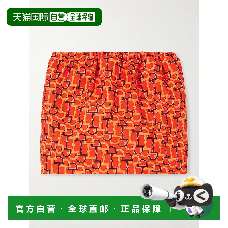 1h可退 香港直邮Gucci 古驰 女士 印花棉质迷你半身裙 832799ZAS9
