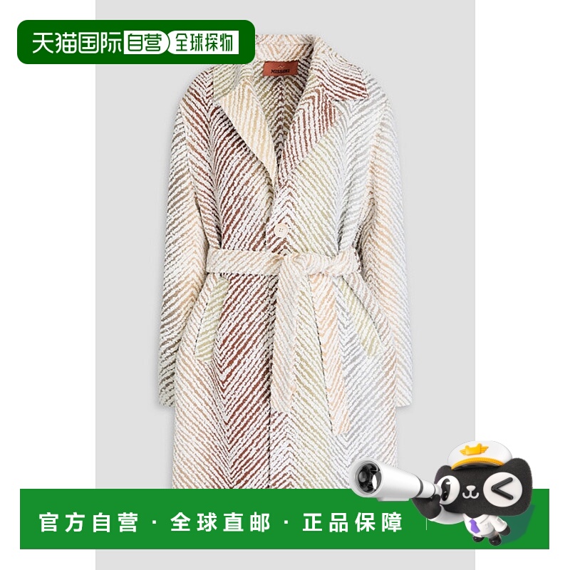 1h可退 香港直邮MISSONI 米索尼 女士 束带毛圈花呢大衣 DS24WC1X