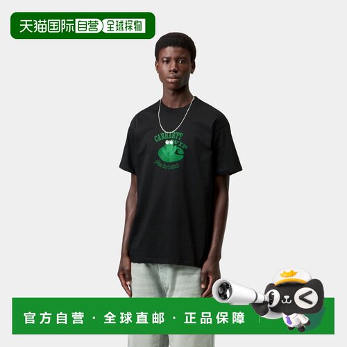 自营欧洲直邮Carhartt WIP S/S Dont Snitch男士黑色棉质印花短袖