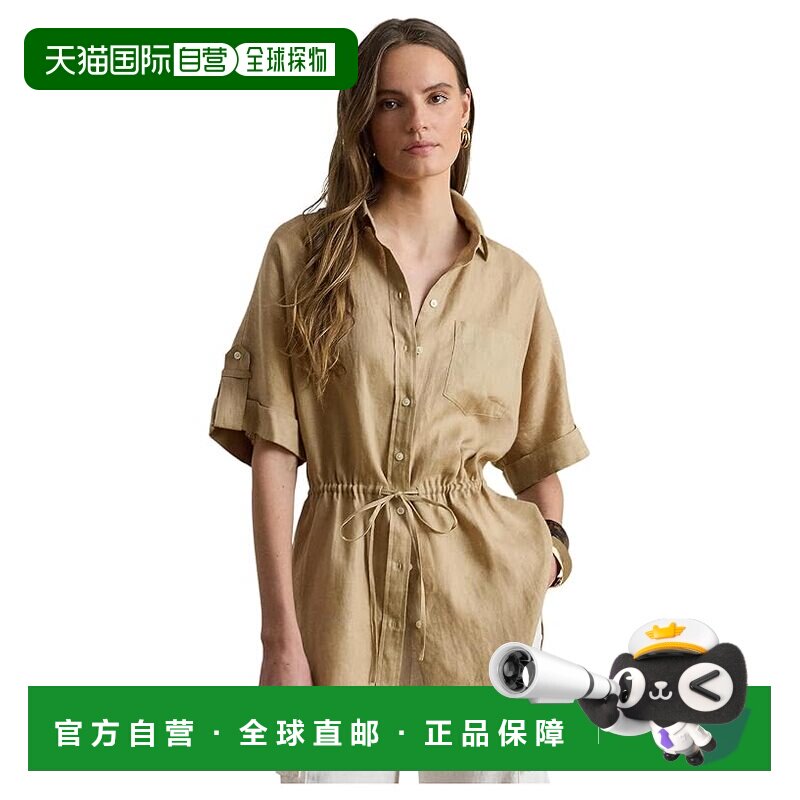 美国直邮Lauren Ralph Lauren 女士 亚麻卷袖长衫