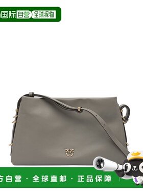 1h可退 香港直邮Pinko 品高 女士 灰色皮革肩包 105161A0QOI68QGR