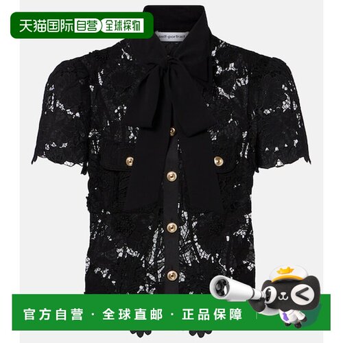 香港直邮Self-Portrait 女士 蕾丝上衣礼服 black黑色 舒适时尚