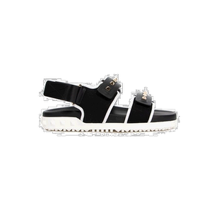 【99新未使用】香港直邮Valentino 黑色铆钉魔术贴凉鞋 TW2S0V11V