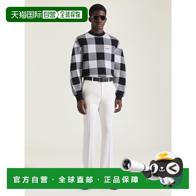 自营欧洲直邮Givenchy纪梵希 Couture Seam男士羊毛刺绣格纹毛衣