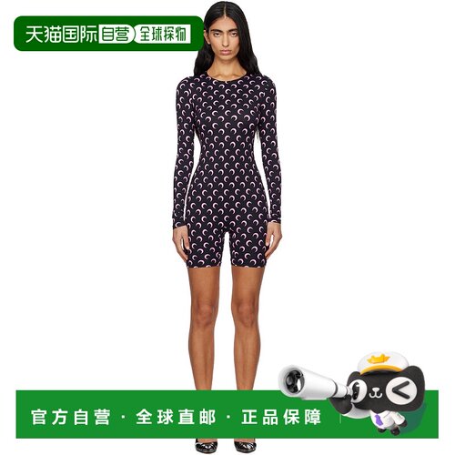 香港直邮Marine Serre 女士 黑色 Moon Printed Jersey 连身裤 WJ