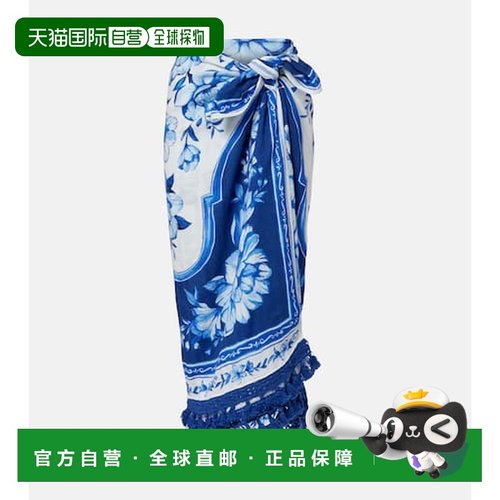 1h可退 香港直邮FARM RIO 女士 花朵棉质海滩罩衫 white白色 舒适