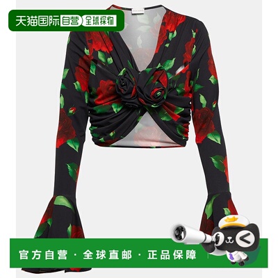 1h可退 香港直邮Tom Ford 汤姆 福特 女士 花朵褶皱短款上衣
