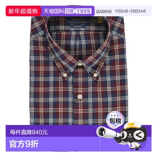 1h可退 香港直邮ralph lauren 拉尔夫劳伦 男士 酒红色衬衫 710P0
