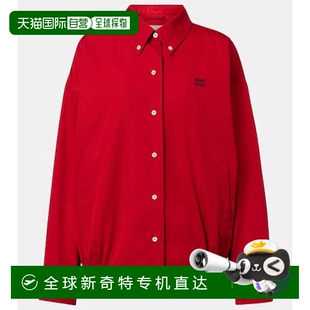 棉府绸套头上衣 缪缪 女士 舒适 red红色 香港直邮Miu 1h可退 Miu