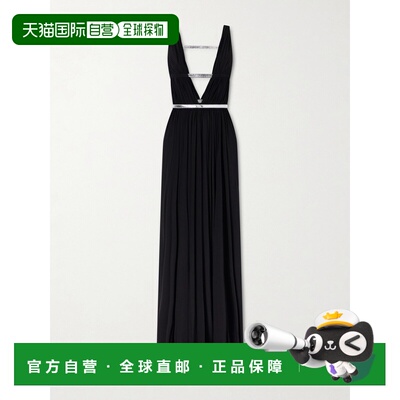 1h可退 香港直邮alaia 女士 褶裥金属感边针织礼服 AA9R2936J050C