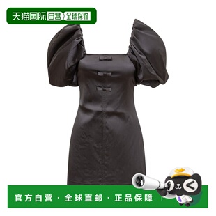 香港直邮GANNI F8456 甘尼 黑色结饰连衣裙 black黑 女士 1h可退