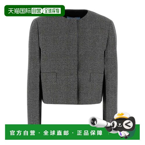 1h可退 香港直邮Prada/普拉达 圆领短款夹克 Women crov