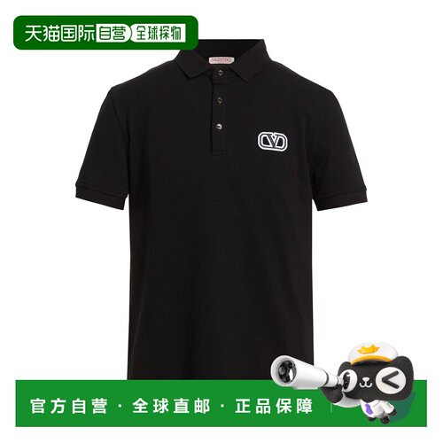 1h可退 香港直邮valentino 华伦天奴 男士 Polo衫 black黑色 舒适
