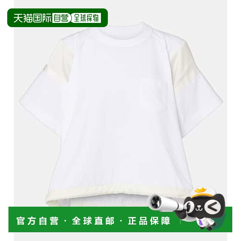 1h可退 香港直邮Sacai 女士 棉质T恤 white白色 舒适时尚