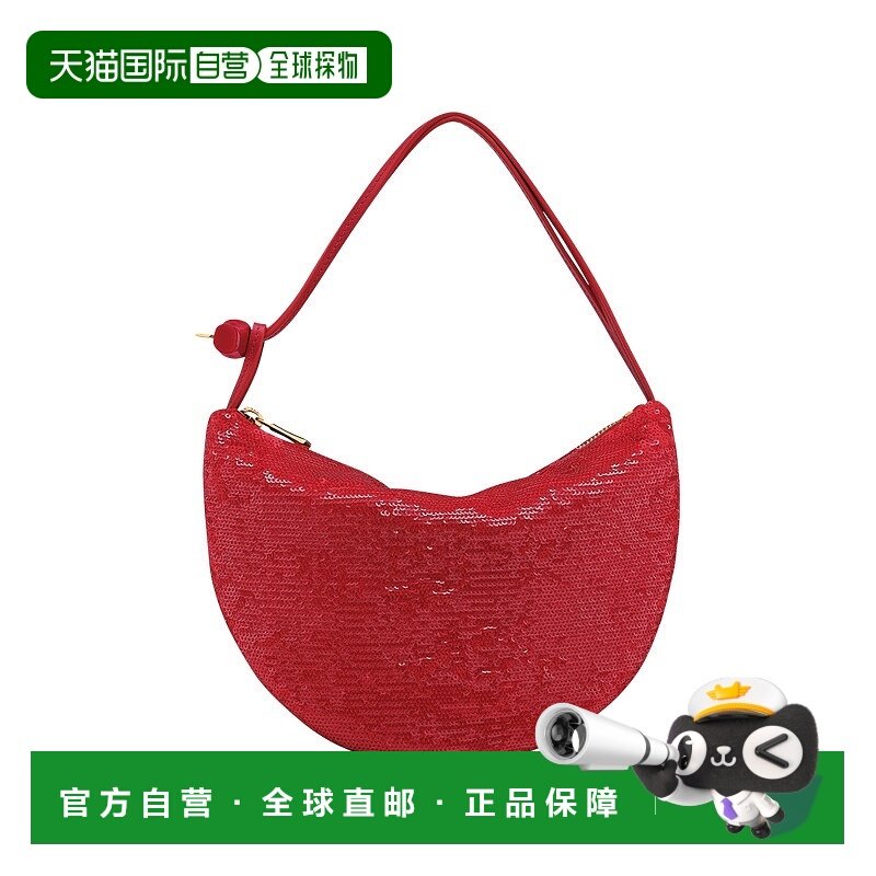 自营1h可退 欧洲直邮Longchamp珑骧 Le Roseau 女士红色手提包