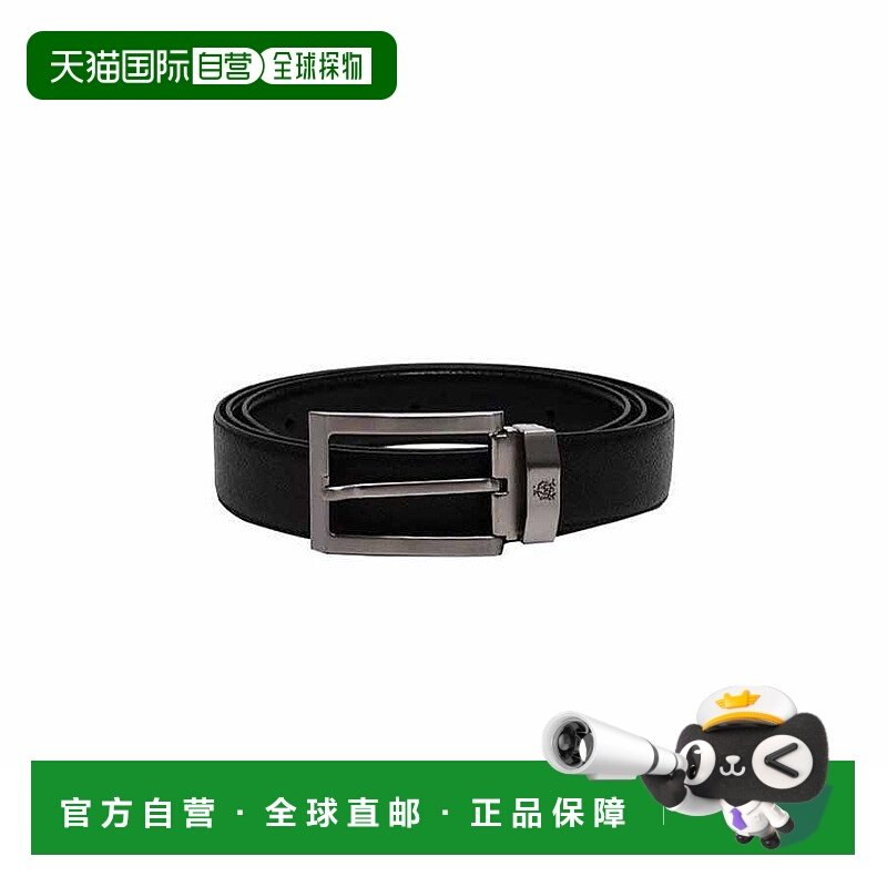 1h可退 香港直邮Dunhill登喜路黑色徽标腰带百搭正品HPN240A42