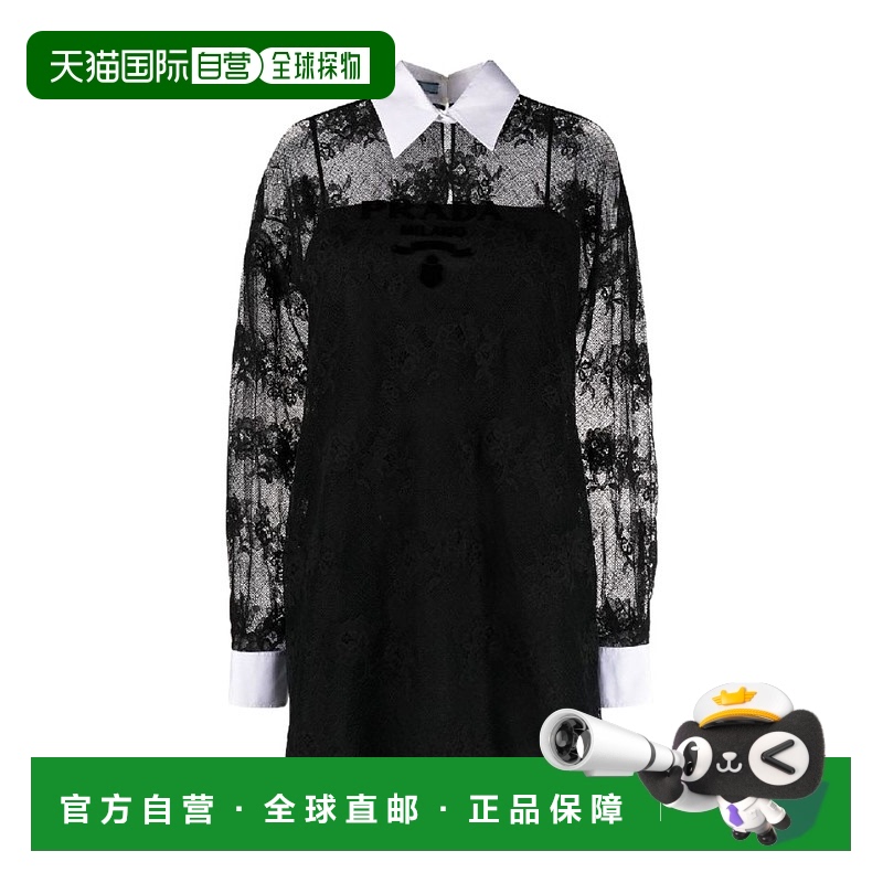 香港直邮Prada 衬衫领长袖连衣裙 12BZP3I67R普拉达新款