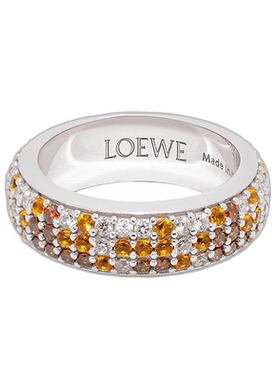 自营1h可退 欧洲直邮Loewe罗意威 女士银色/棕色银单色水晶戒指