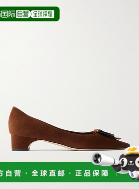 香港直邮MANOLO BLAHNIK 莫罗 伯拉尼克 女士 Beti 30 精饰绒面革