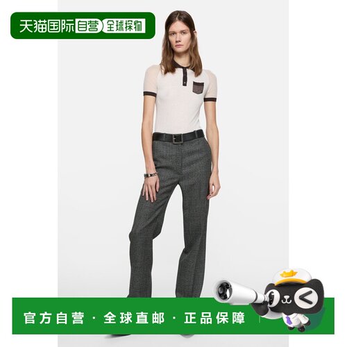 自营欧洲直邮Acne Studios 女士白色/棕色莱赛尔羊毛半透明针织Po
