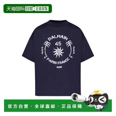 1h可退 香港直邮BALMAIN 男士T恤 GH0EG230BD56SFQ SS2026 深蓝色