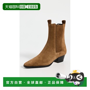 1h可退 香港直邮aeyde 女士 Agata Cow 绒面革皮质烟草色靴子
