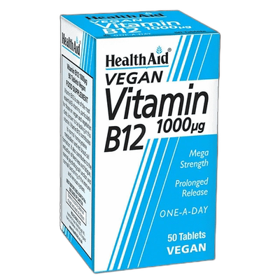 欧洲直邮英国HEALTHAID维生素B12 1000微克成人儿童50片补充植物