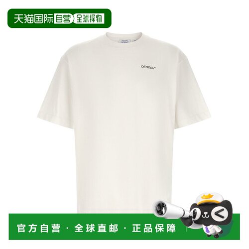 1h可退 香港直邮off-white 男士 标志印花圆领T恤 OMAA120S26JER0