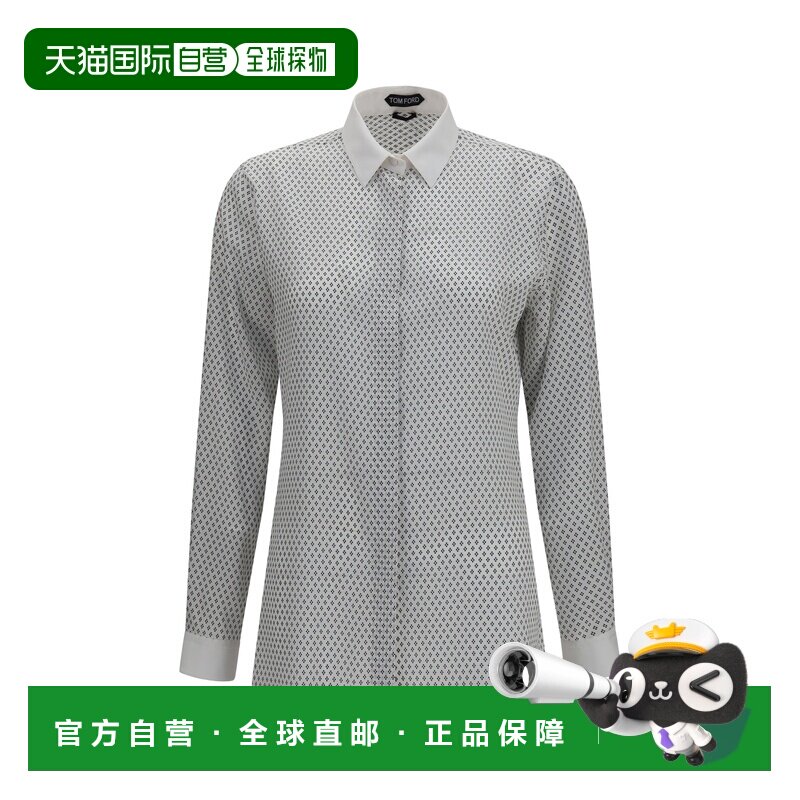香港直邮Tom Ford 汤姆 福特 女士 Diamond 印花真丝双绉衬衫 CA3