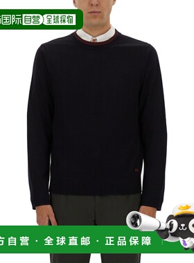 1h可退 香港直邮Paul Smith 男士 蓝色美利奴羊毛毛线衫 M2R302ZT