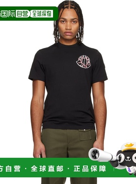 1h可退 香港直邮Moncler 盟可睐 男士 黑色 Overlapped Logo Cott