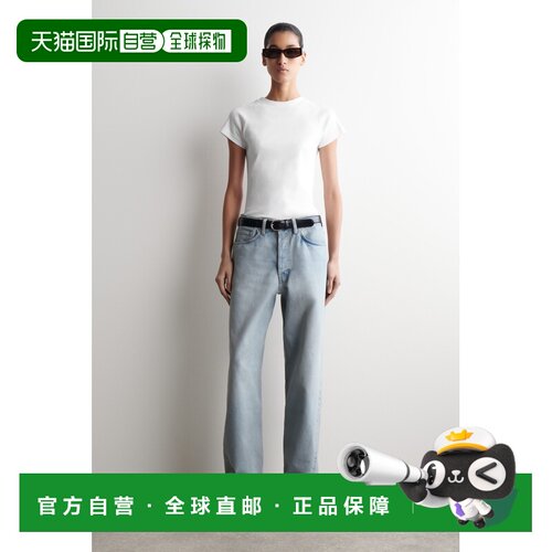 自营欧洲直邮COS Facade女士棉质蓝色直筒牛仔裤直筒裤