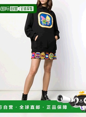 1h可退 香港直邮Moschino 黑色卡通logo印花连帽卫衣 17256027A15
