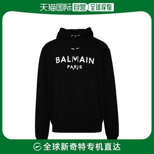 男士 香港直邮Balmain Balmain 徽标印花抽绳连帽衫