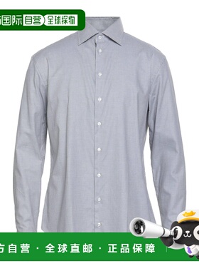 香港直邮armani 阿玛尼 男士 纯色衬衫 grey灰色 舒适时尚