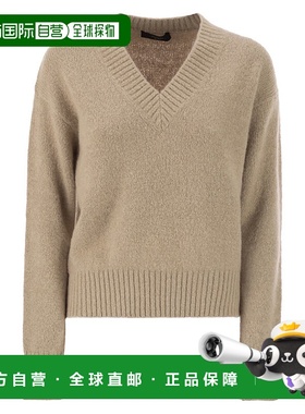 香港直邮Weekend Max Mara 女士 VISITA V领羊驼毛棉质毛衣 25253