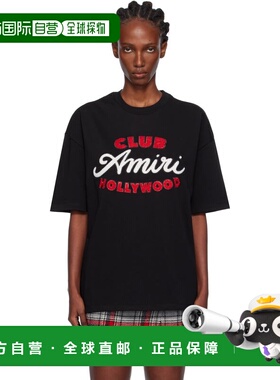 1h可退 香港直邮AMIRI 女士 黑色 Club Oversized T 恤 AMJYTE124
