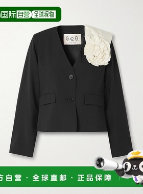 1h可退 SEA 海洋 女士 嵌花绉纱西装外套 RS26029