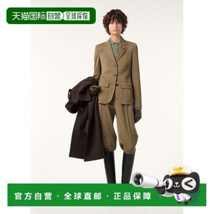 自营欧洲直邮Loro Piana 女士棕绿色初剪羊毛夹克