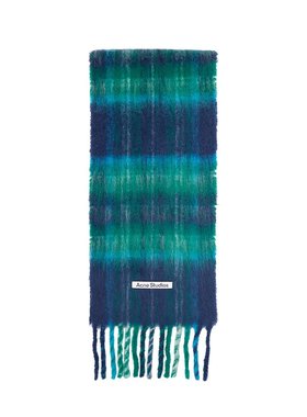 香港直邮Acne Studios 艾克妮 女士 海军蓝 & 绿色 Mohair Check