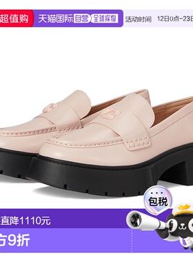 1h可退 香港直邮Coach 蔻驰 女士 Leah 防水台乐福鞋 pink粉色 舒