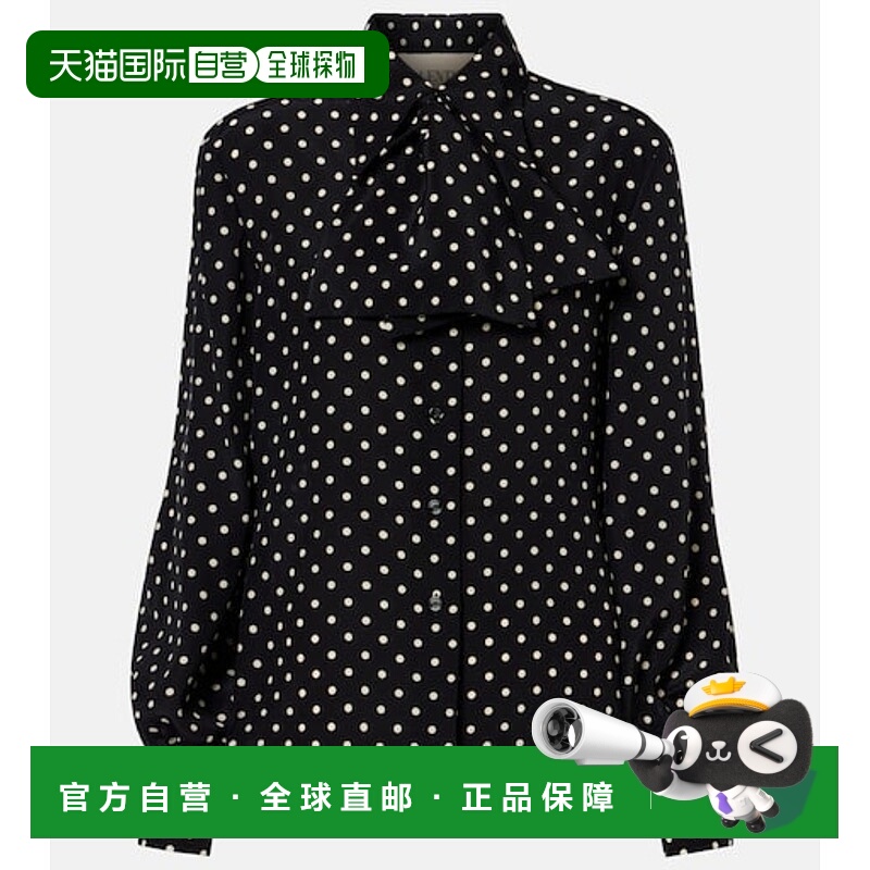 香港直邮valentino 华伦天奴 女士 polka-dots 蝴蝶结装饰真丝衬